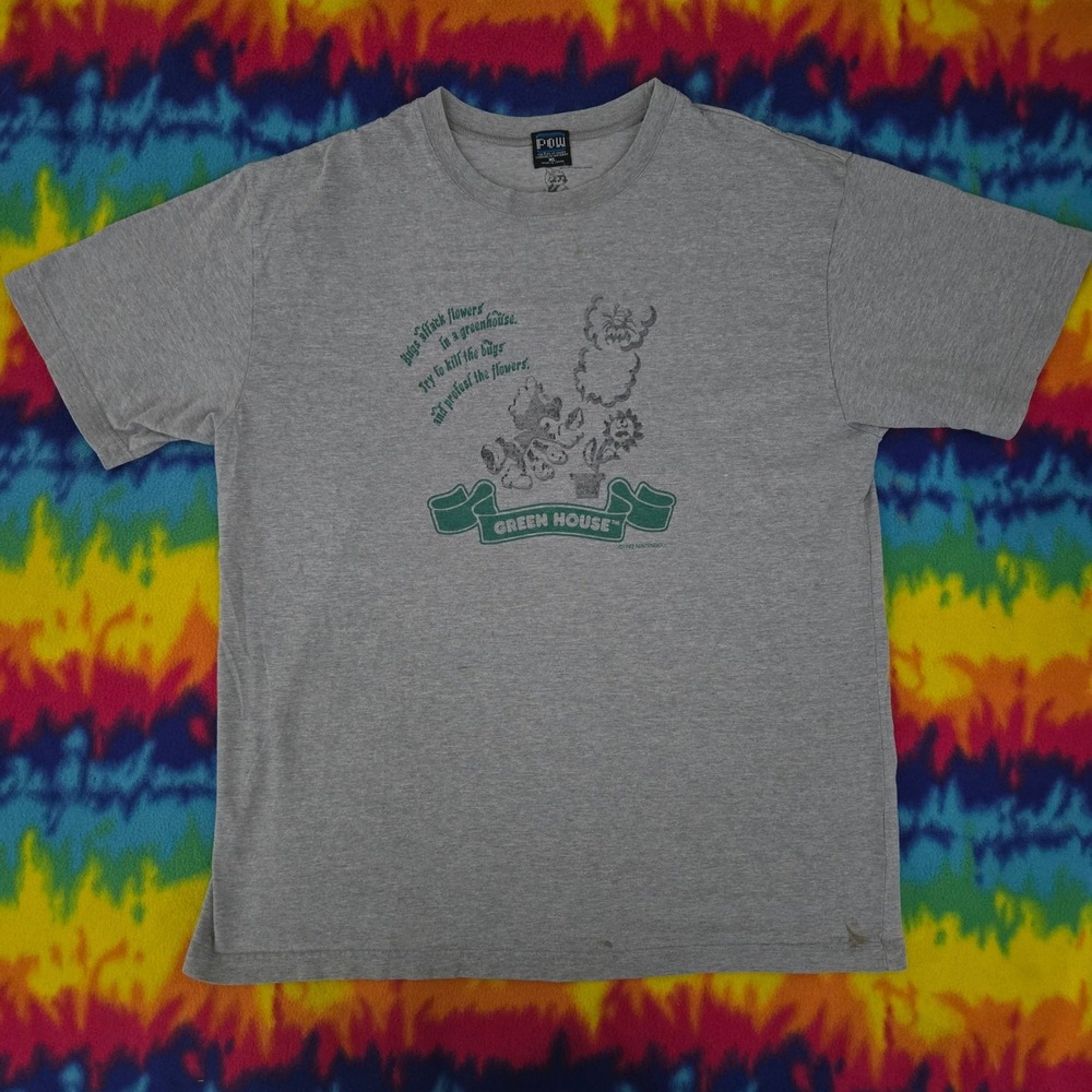 Rare Nintendo Game & Watch Green House The King of Games KOG T-Shirt Grey XL